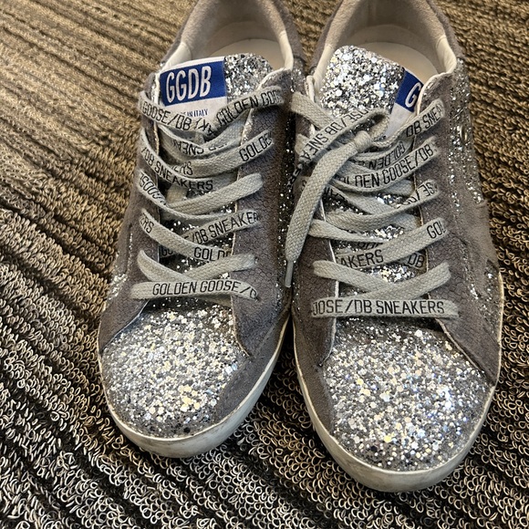 Golden Goose Women's Grey and Silver Trainers size 37 - Picture 5 of 6